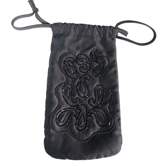 Vintage Christian Dior “Parapluies” Umbrella Bag – Black Satin Drawstring Case - Picture 1 of 8
